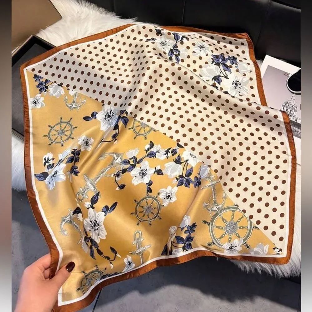 Floral and Polka Dot Scarf S103
